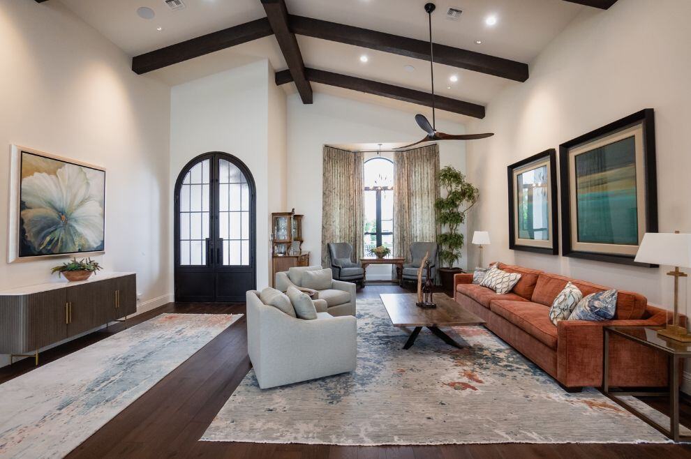 Whole home remodel in Paradise Valley, AZ with vaulted ceilings and custom door