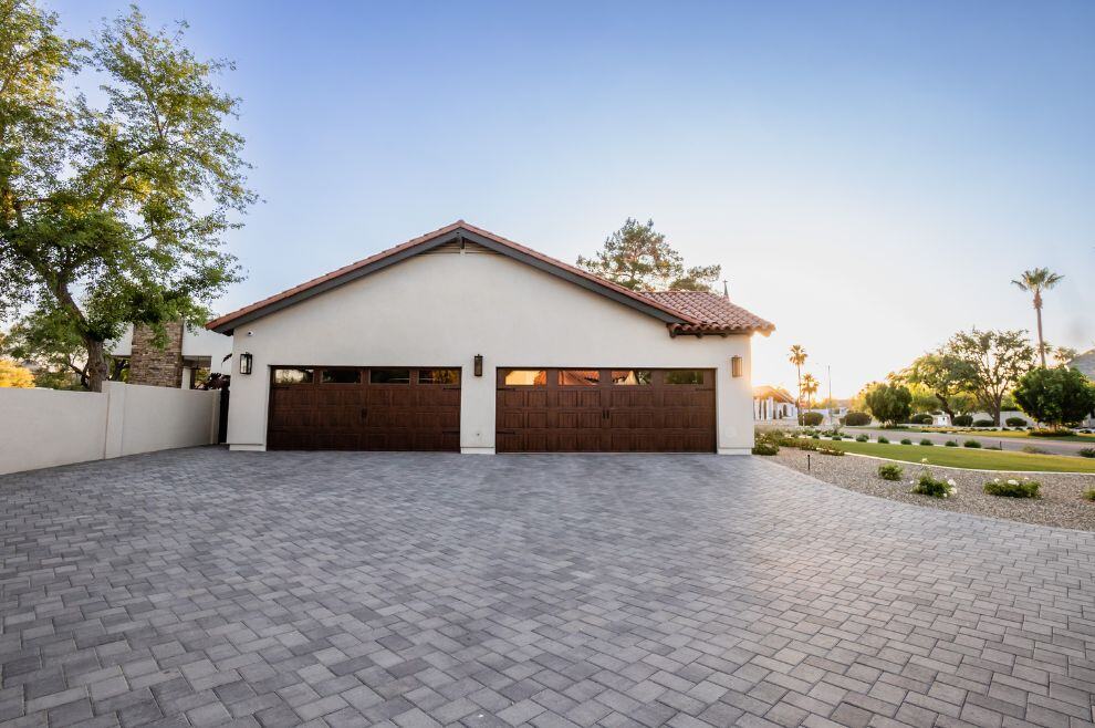 Custom garage door on home remodel in Phoenix AZ